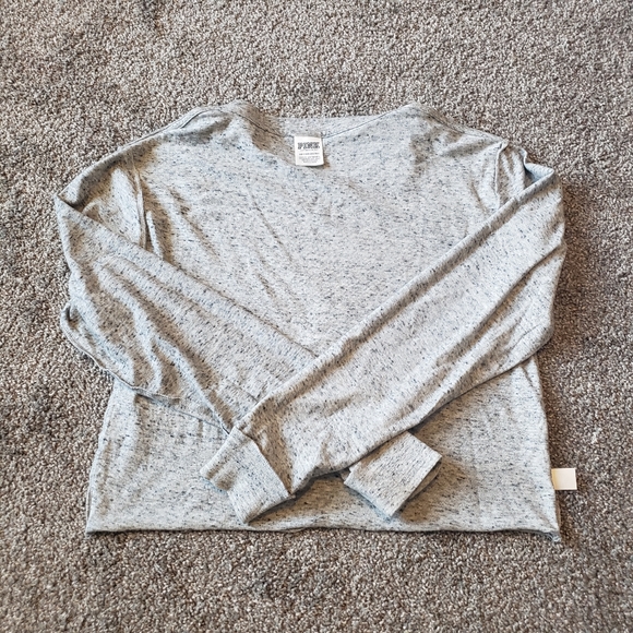 PINK (Victoria's Secret) long-sleeve gray tshirt, xs. - Picture 5 of 5